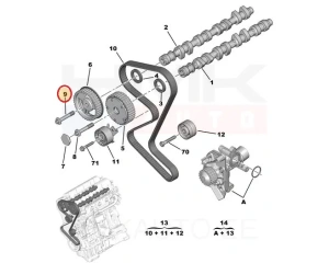 Nukkvõlli rihmaratta polt Citroen/Peugeot