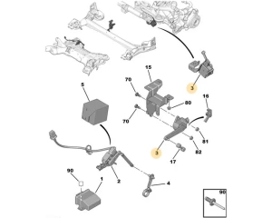 Kõrgusandur tagasillale parem OEM Citroen C5/Peugeot 508