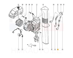 Matalapainejohto, ilmastointilaite takana OEM Renault Trafic II