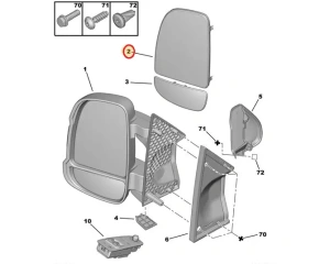 Ulkopeilin lasi, ylempi vasen, lämmitettävä OEM Jumper/Boxer/Ducato 2006-