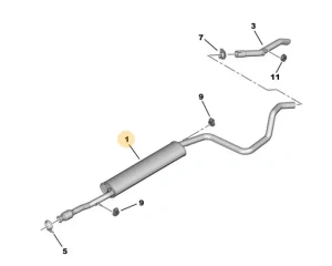 Silencieux intermédiaire OEM Citroen Nemo/Peugeot Bipper