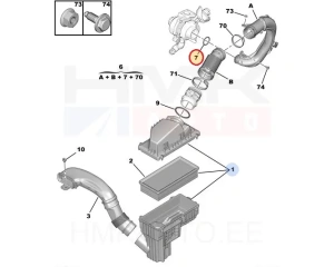 Turbo õhutoru tihend OEM Citroen/Peugeot