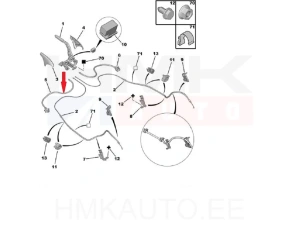 Направляющая трубка троса стояночного тормоза левая OEM Berlingo / Partner 08-
