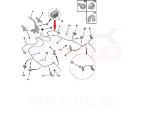 Направляющая трубка троса стояночного тормоза правая OEM Berlingo/Partner 08-