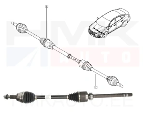 Vetoakseli, täydellinen, oikea OEM Renault Talisman 1,6DCI