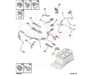 Akuklemm (-), IBS andur OEM Citroen/Peugeot