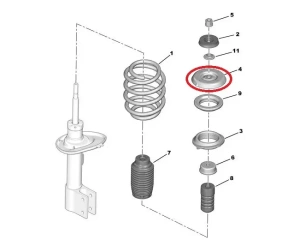 Top strut mount , front Peugeot 307 /Citroen C4