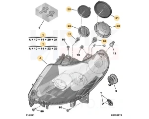 Headlight right OEM Jumper/Boxer/Ducato 2011-14