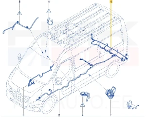 Parkimisandurite juhtmestik tagumine OEM Renault Master 2,3DCI 2019- (RWD+astmelauaga stange)  (2-le andurile)