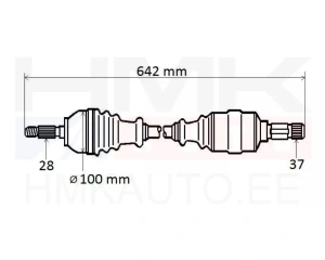 Arbre de transmission complet gauche Peugeot