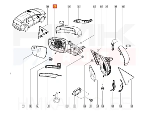 Rear view mirror left Renault Espace V