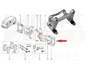 Brake caliper carrier rear left Renault Master 1998-2010