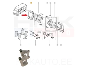 Pidurisadula raam (kelk) tagumine parem Renault Master 1998-2010