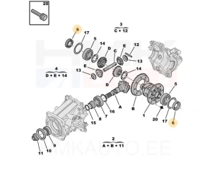 Joint spi d'arbre de transmission, essieu arrière OEM Citroen C-Crosser / Peugeot 4007,4008 4WD  35x56x9/12,5