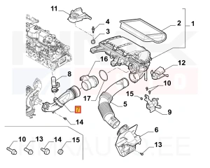 Õhufiltri toru OEM Citroen/Peugeot 1,6HDI