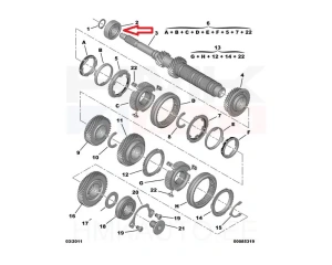 Gearbox bearing 25x52x13 OEM Citroen/Peugeot BVM6