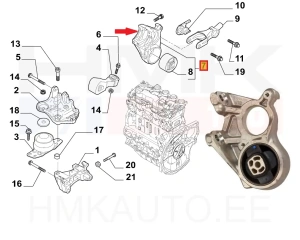 Vetoakselin tukilaakerin pidike OEM Jumpy/Expert/Scudo 1,6HDI 2007-