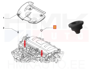 Engine cover fastening bush OEM Citroen/Peugeot/Fiat 2,0HDI