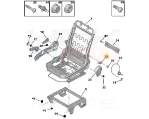 Istme seljatoe reguleerimis käepide Citroen Jumpy 07-