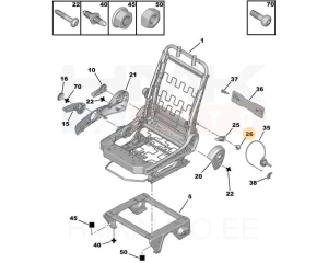 Istme seljatoe reguleerimislingi kork Citroen Jumpy 07-