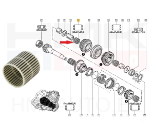 Vaihteiston neulalaakeri 2-vaihde 42x47x48 OEM Renault
