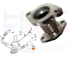 Tuyauterie, vanne EGR Fiat Ducato 2,3JTD Euro5