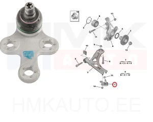 Pallonivel Berlingo/Partner/Combo/ProAce City 2019- (alumiininen tukivarsi)