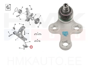Rotule de bras suspension OEM Berlingo/Partner 2019-  (bras en aluminum)