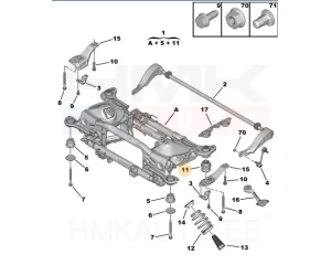 Apurungon holkki, taka-akseli, takana OEM Peugeot 508