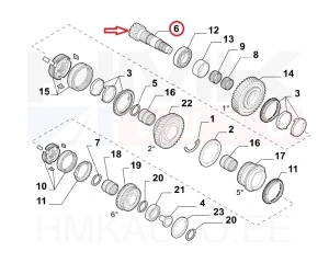 Arbre secondaire, boîte de vitesse 15x73 OEM Jumper/Boxer/Ducato 2011-16 3,0HDI