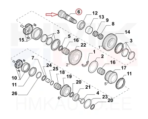 Arbre secondaire, boîte de vitesse 15x73 OEM Jumper/Boxer/Ducato 2017- M40