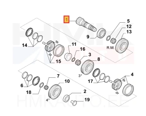 Arbre secondaire, boîte de vitesse 15x73 OEM Jumper/Boxer/Ducato 2011-16 3,0HDI