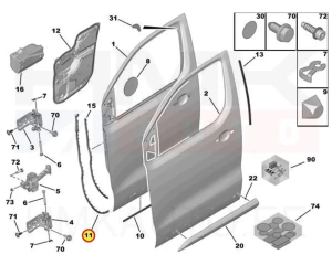 Esiukse serva tihend vasak OEM Citroen Jumpy/Peugeot Expert 2016-