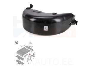 Verhous, sisälokasuoja, takana oikea OEM Berlingo/Partner 08-