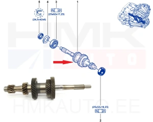 Arbre primaire de boîte de vitesses OEM Renault PF6 2014-