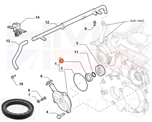 Karterituulutuse filtri kaane tihend OEM Fiat/Iveco 32x45x7