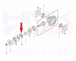Essieu arrière roulement de différentiel OEM Renault Master III (RWD)