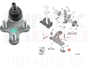 Rotule de bras suspension OEM Berlingo/Partner 2019-  (bras en acier)