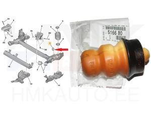 Vedrustuse läbilöögi puhver, tagumine OEM Citroen C-Elysee / Peugeot 207