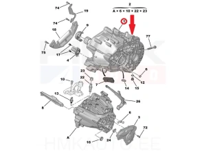 Käigukasti korpus (sidurikoda) OEM Jumper/Boxer 2,2HDI *Puma mootorid