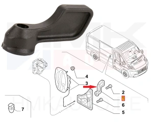 Sliding door handle, inner right Jumper/Boxer/Ducato  2011-  (black)