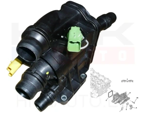Thermostat avec boîtier OEM Citroen/Peugeot 1,2THP  EB2TD