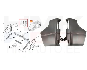 Tagastange nurkade komplekt(V+P) OEM Renault Trafic 2014-