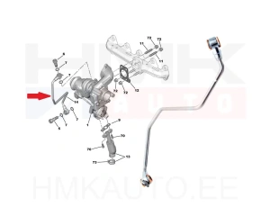 Turbo oil feed pipe OEM Citroen/Peugeot 1,6HDI