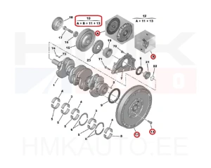 Täydellinen kytkinpaketti vauhtipyörällä OEM Citroen/Peugeot 2,0HDI Euro6
