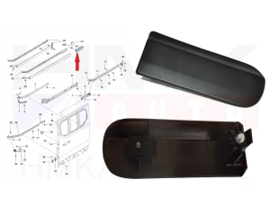 Sliding door guide rail end cover, right OEM Renault Trafic/Opel Vivaro 2014-  LWB
