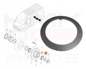 Anneau verrouillage roulement de roue arrière OEM Renault Master III (RWD double-pneu)