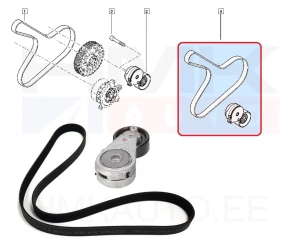 Комплект поликлинового ремня OEM Renault 1,6TCe M5M (6PK1212)