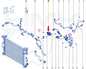 Thermostat avec boîtier OEM Renault 1,5BlueDCI