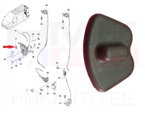Door lock button, side/rear door OEM Master/Movano/NV400